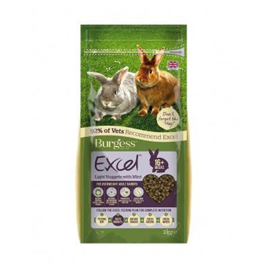Burgess Excel Light Rabbit Nuggets With Mint 1.5kg