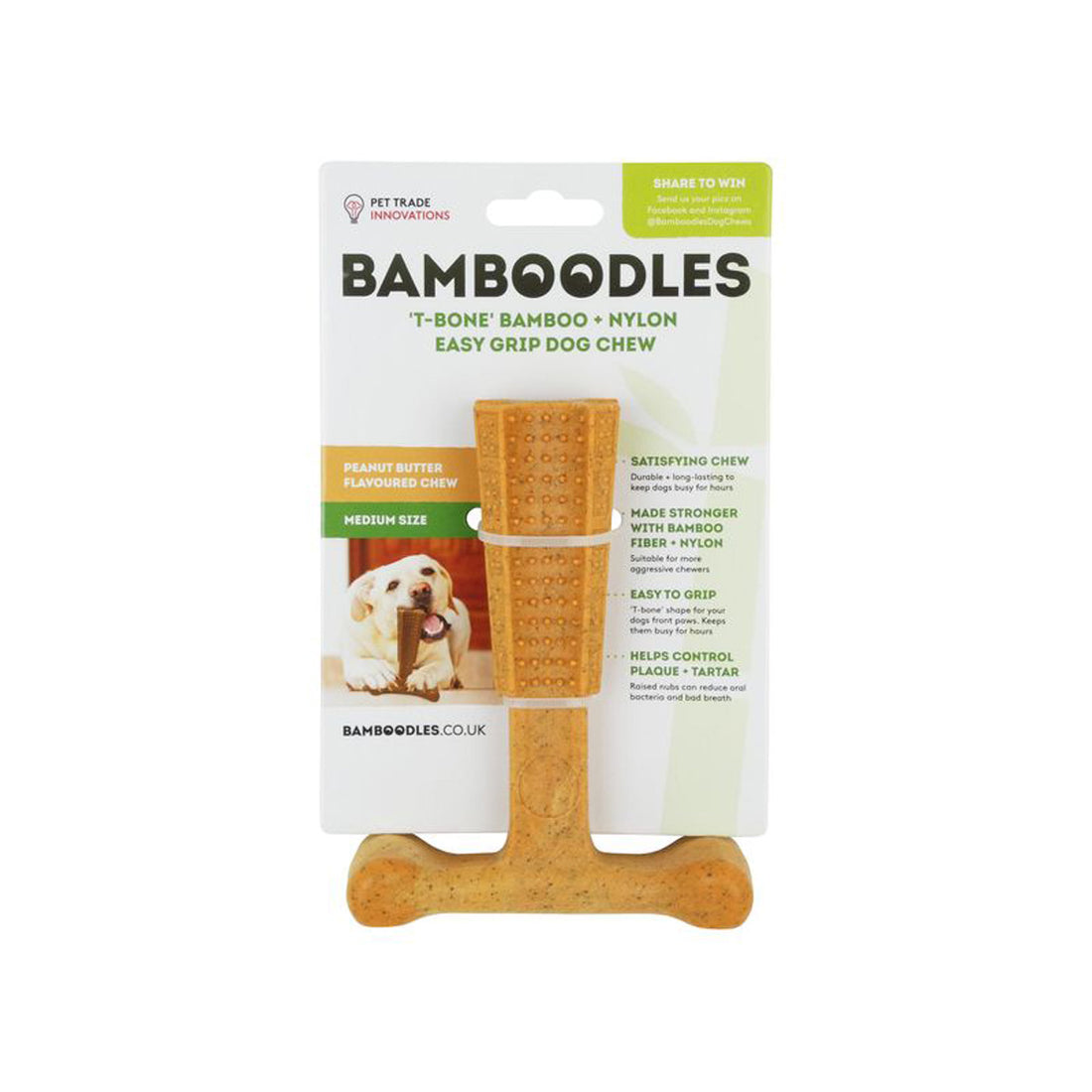 Bamboodles T-Bone Chew Peanut Butter