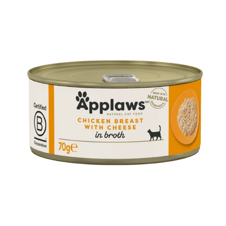 Applaws Tin Chicken Breast & Cheese in Broth 70g