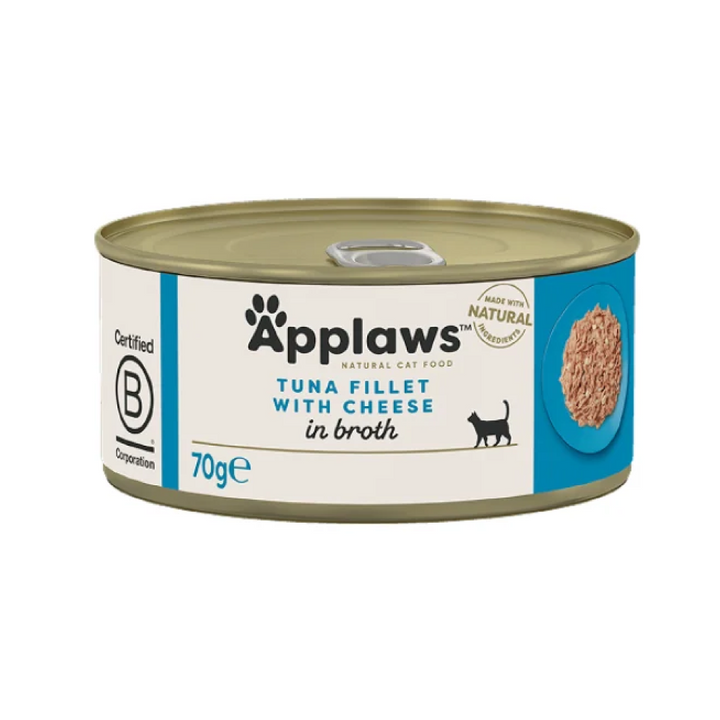 Applaws Tin Tuna Fillet & Cheese in Broth 70g