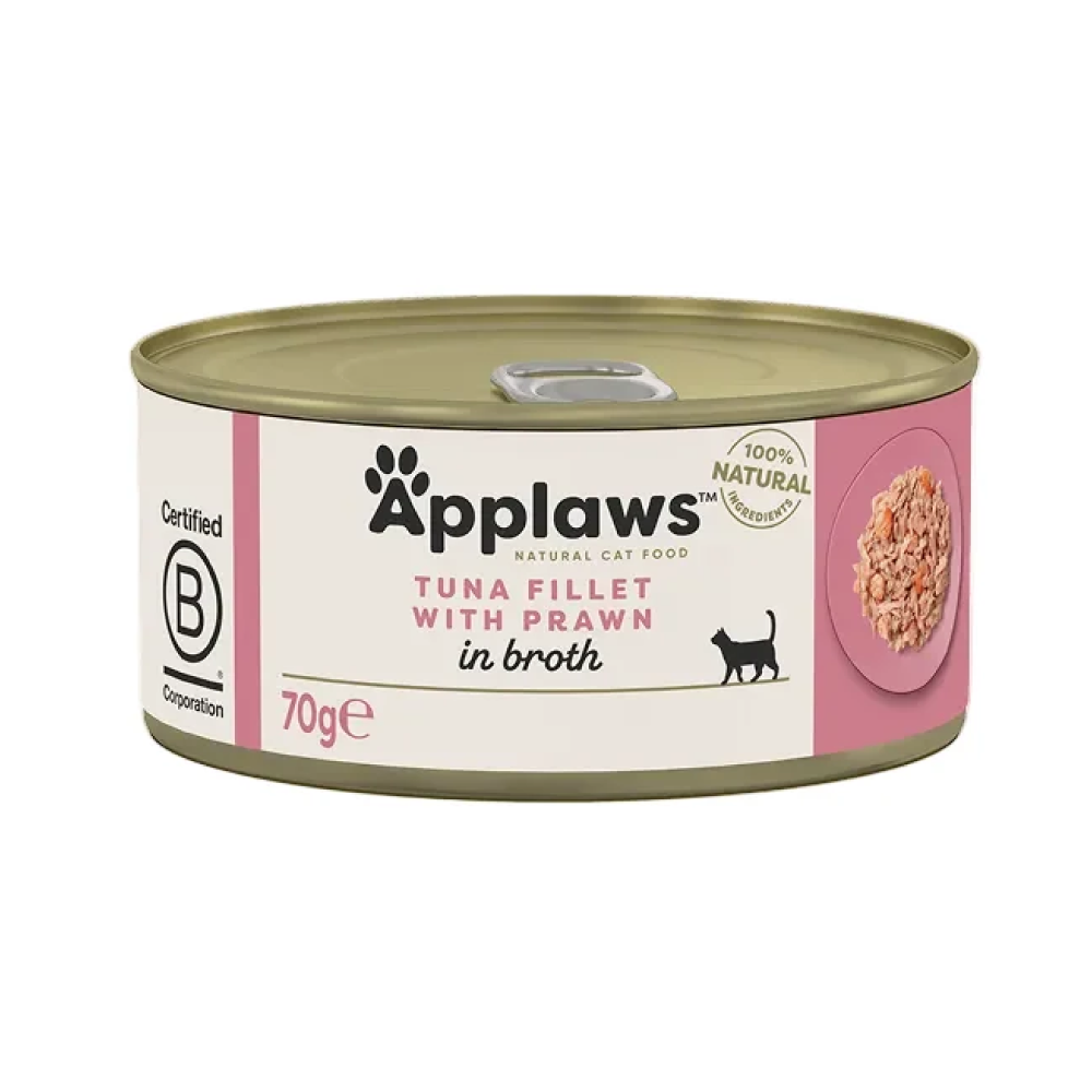 Applaws Tin Tuna Fillet & Prawn in Broth 70g