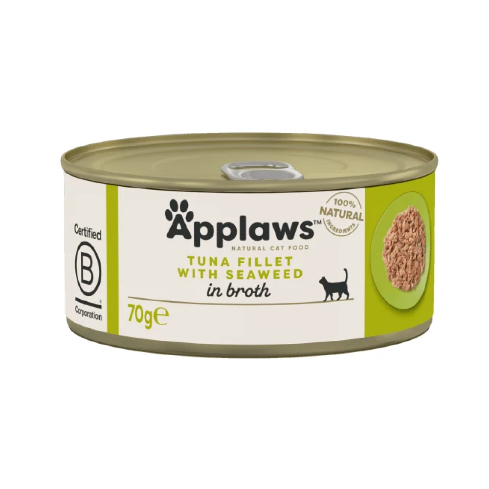 Applaws Tin Tuna Fillet & Seaweed in Broth 70g