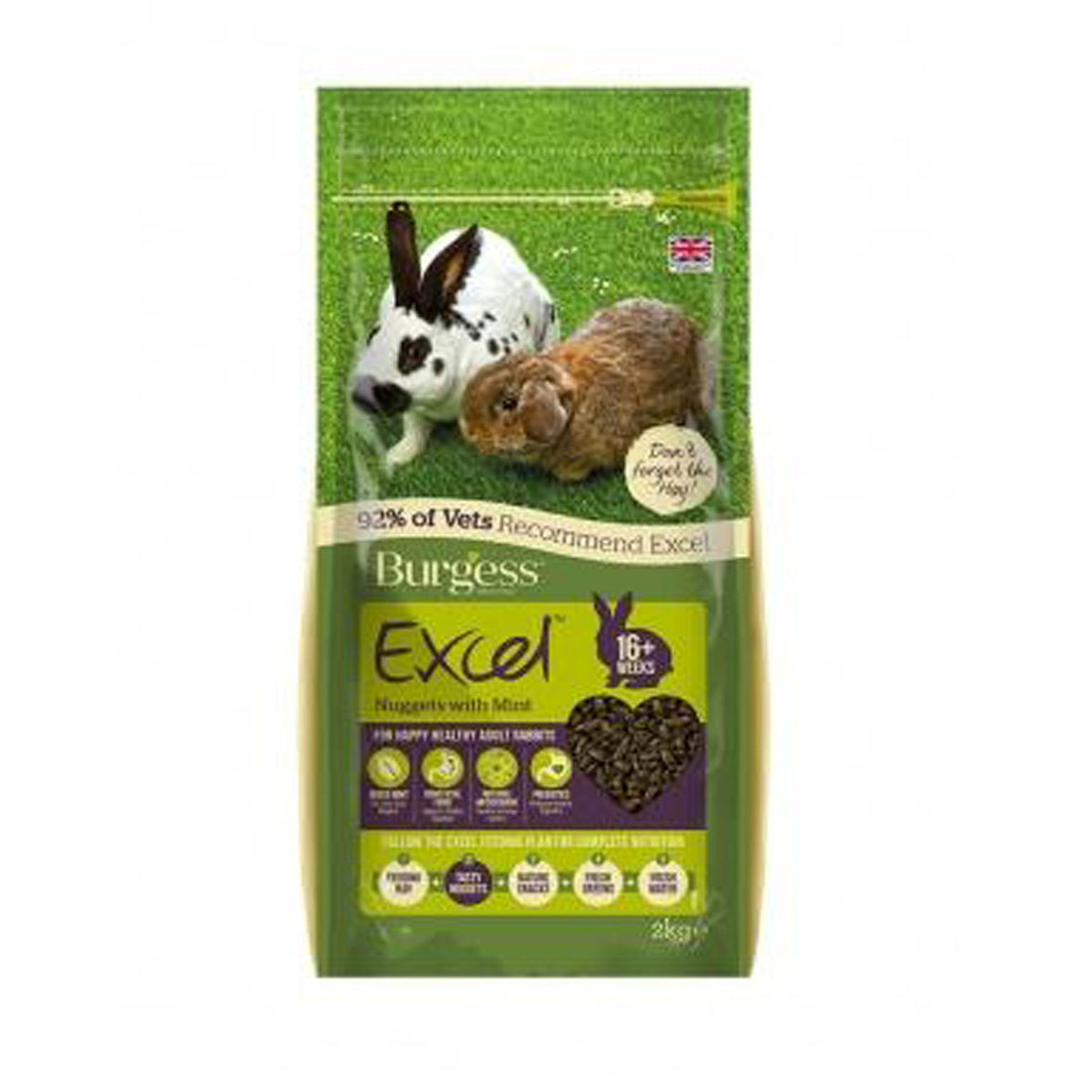 Burgess Excel Adult Rabbit Nuggets With Mint 1.5kg