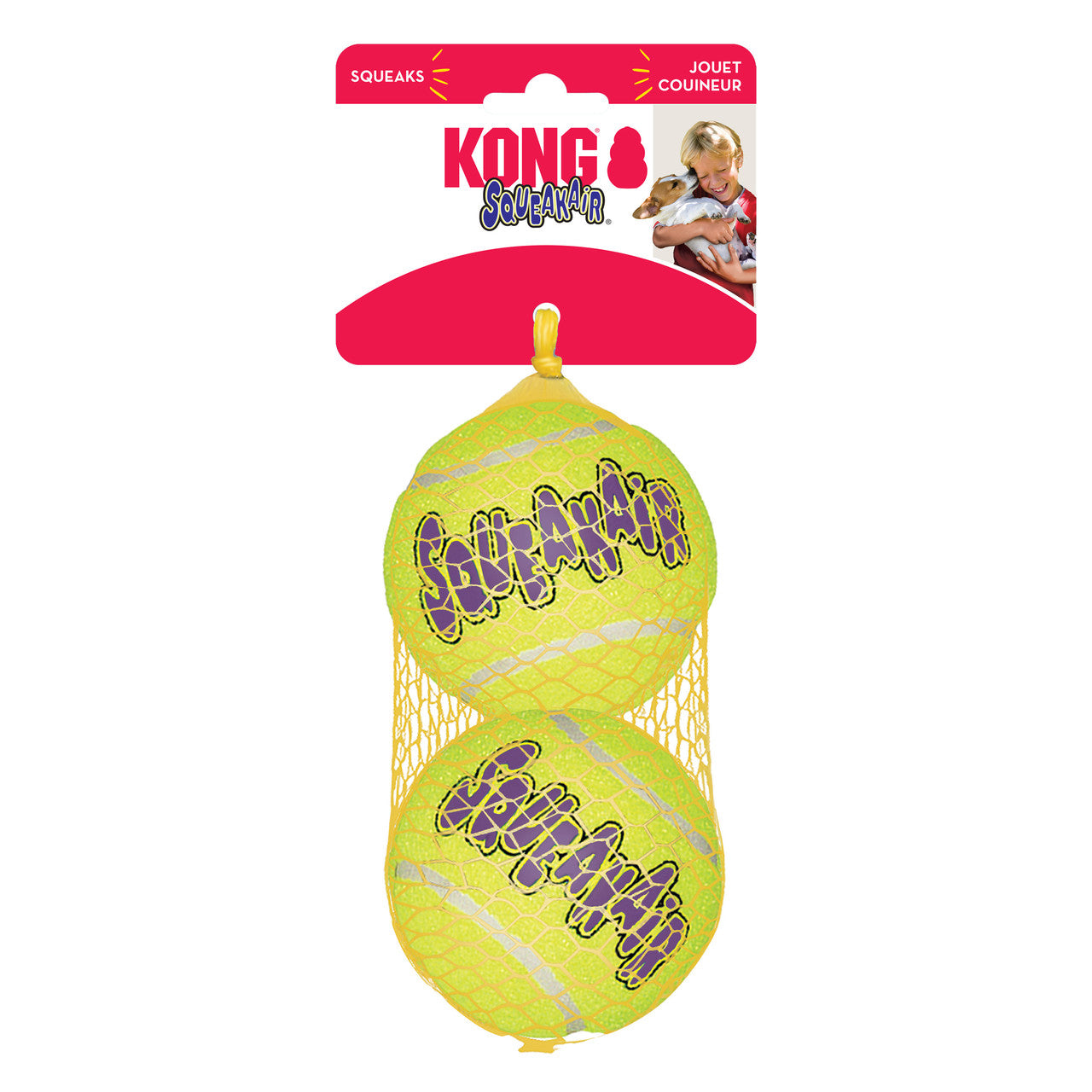 Kong Air Squeaker Tennis Ball Large Net 2