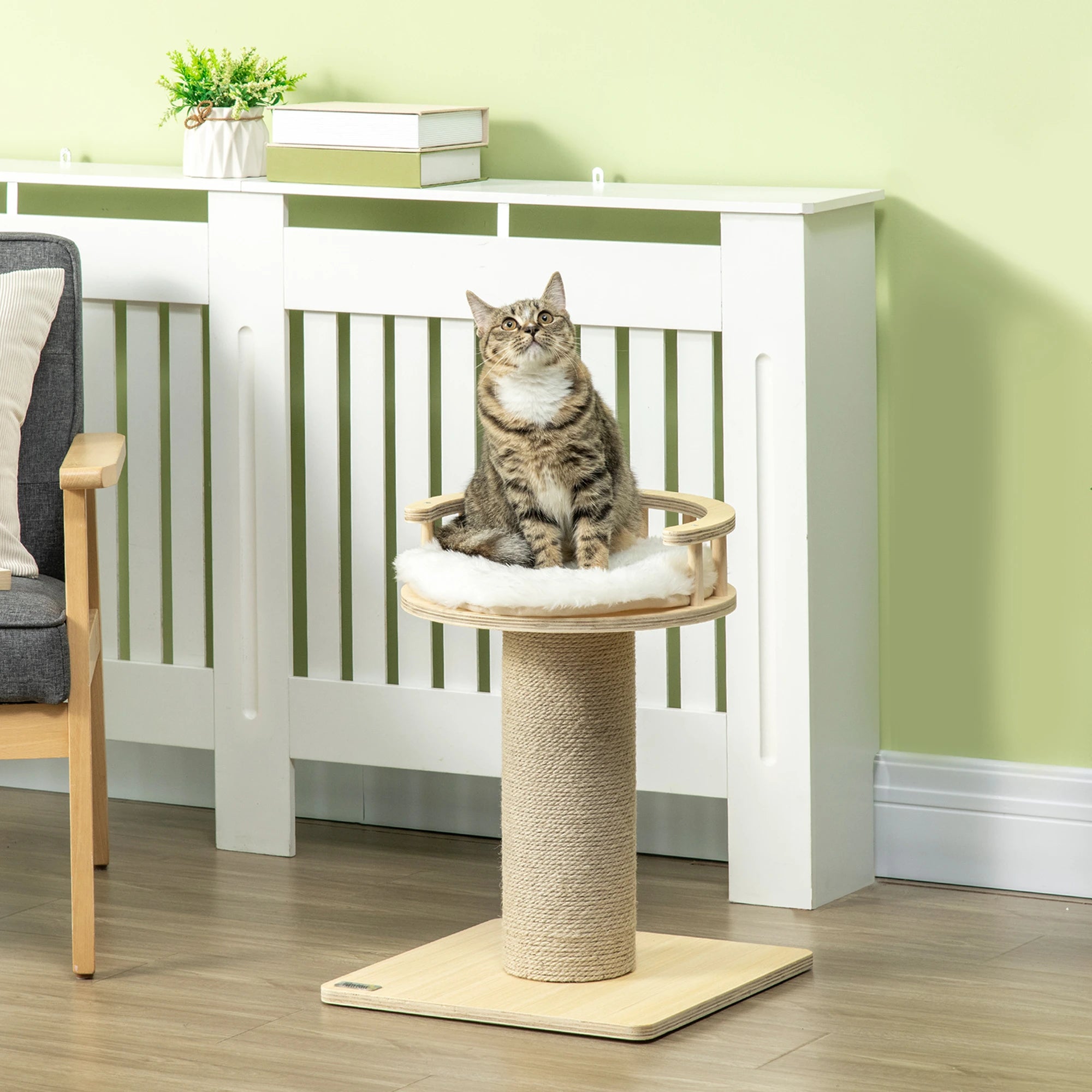 PawHut 52cm Cat Tree, Kitty Activity Centre w/ Bed, Jute Scratching Post