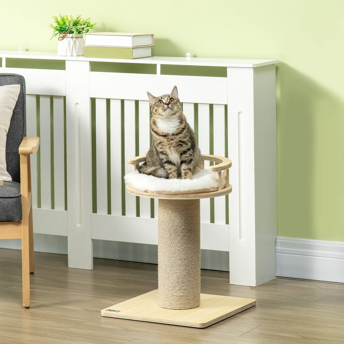 PawHut 52cm Cat Tree, Kitty Activity Centre w/ Bed, Jute Scratching Post