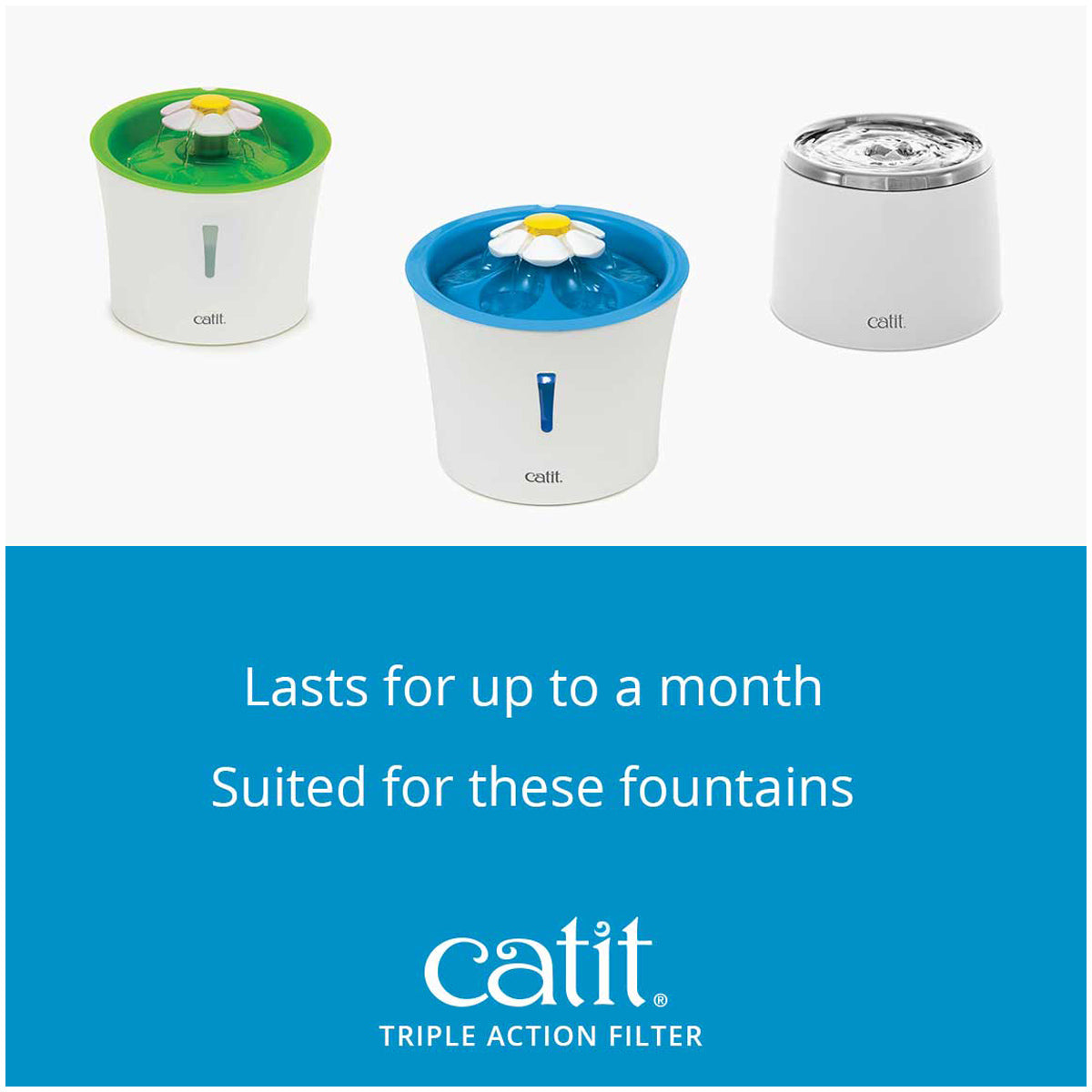 Catit Triple Action Fountain Filter – 2 Pack