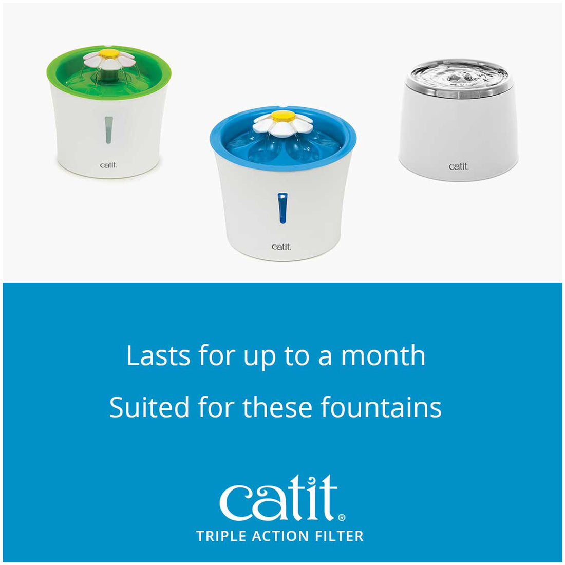 Catit Triple Action Fountain Filter – 2 Pack