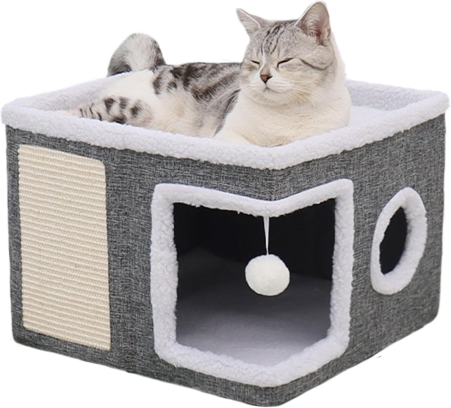 Cat Cave Foldable Cat House With Scratch Pad
