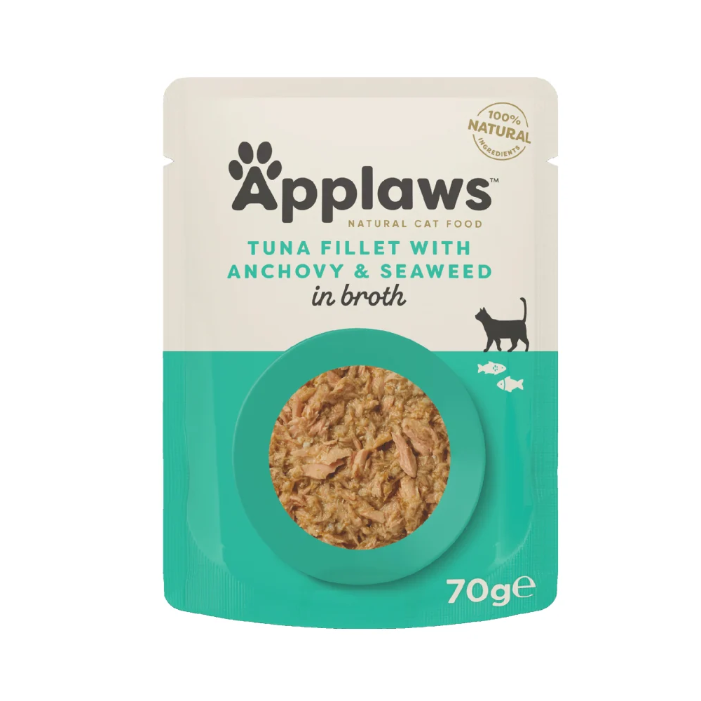 Applaws Pouches Tuna Fillet with Anchovy & Seaweed in Broth