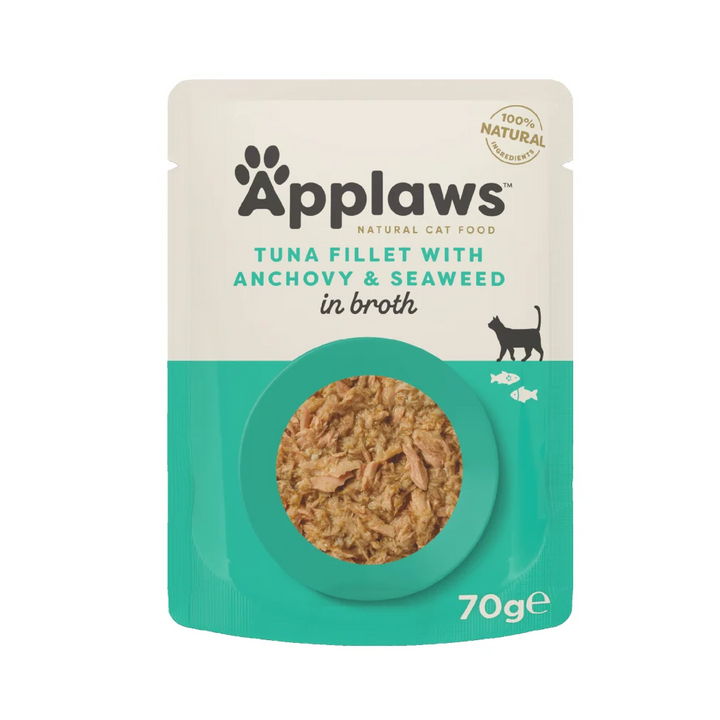 Applaws Pouches Tuna Fillet with Anchovy & Seaweed in Broth