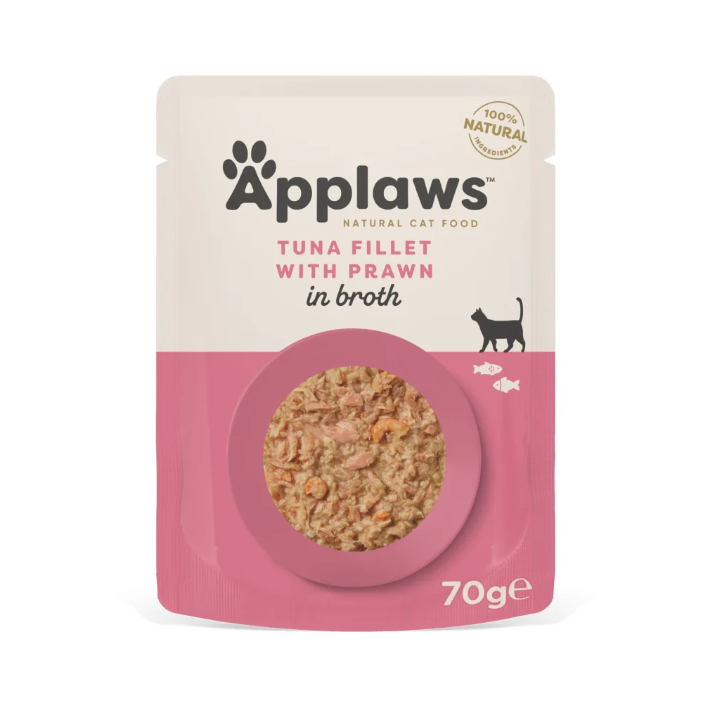 Applaws Pouches Tuna Fillet & Prawn in Broth