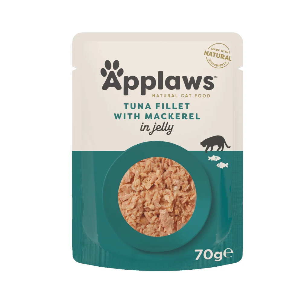 Applaws Pouches Tuna Fillet with Mackerel in Jelly
