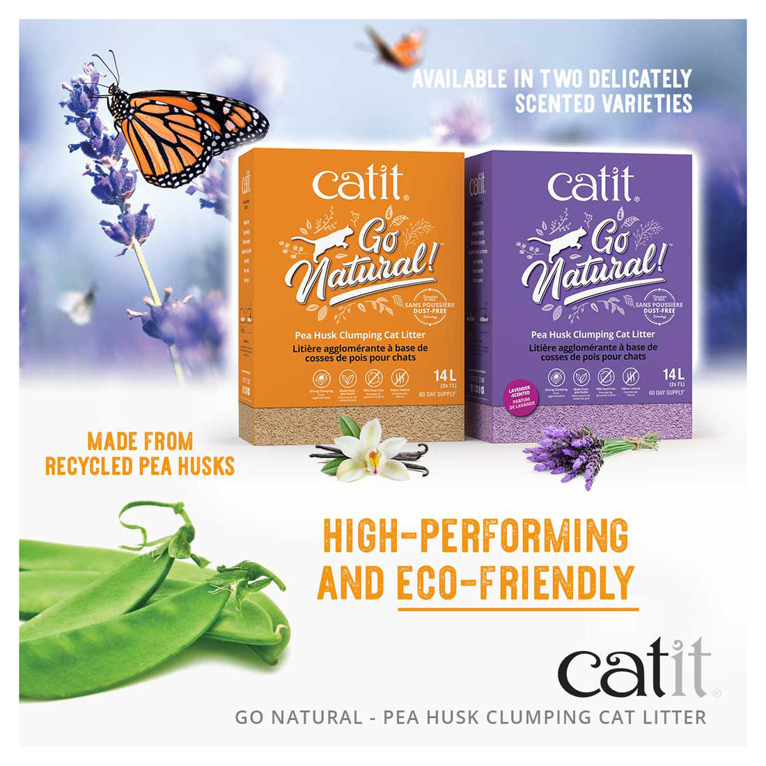 Catit Go Natural Pea Husk Clumping Cat Litter 14L