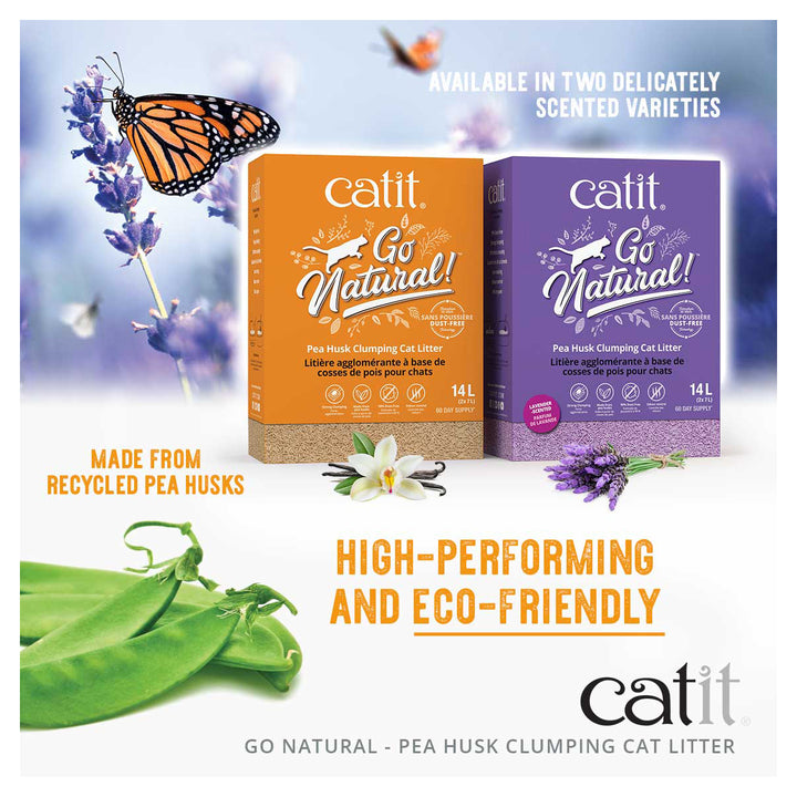 Catit Go Natural Pea Husk Clumping Cat Litter 14L