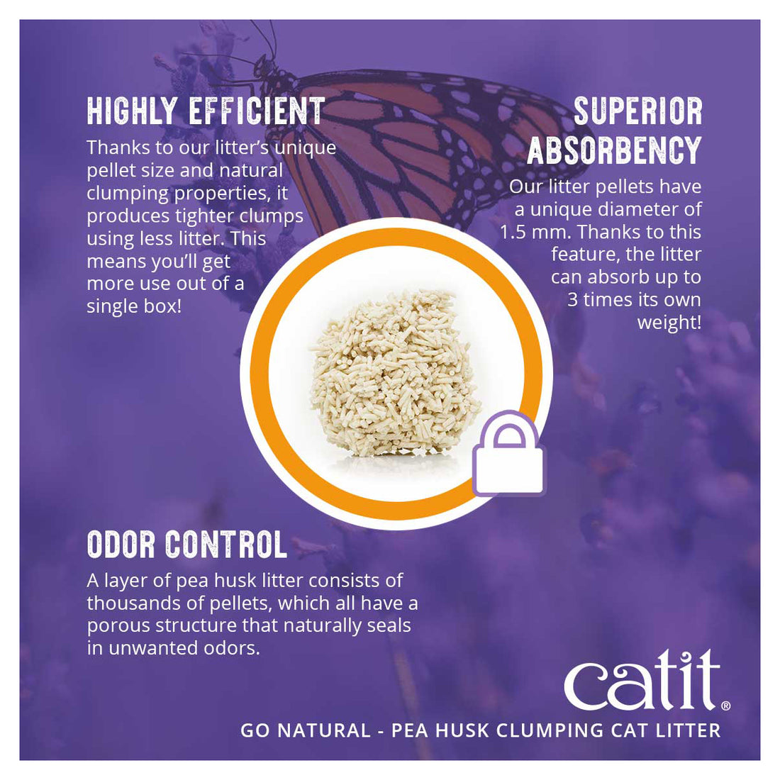 Catit Go Natural Pea Husk Clumping Cat Litter 14L