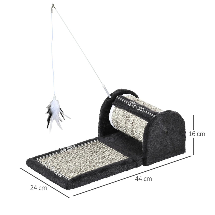 PawHut Cat Scratcher, Sisal Cat Scratching Board Mat Pad with Roller