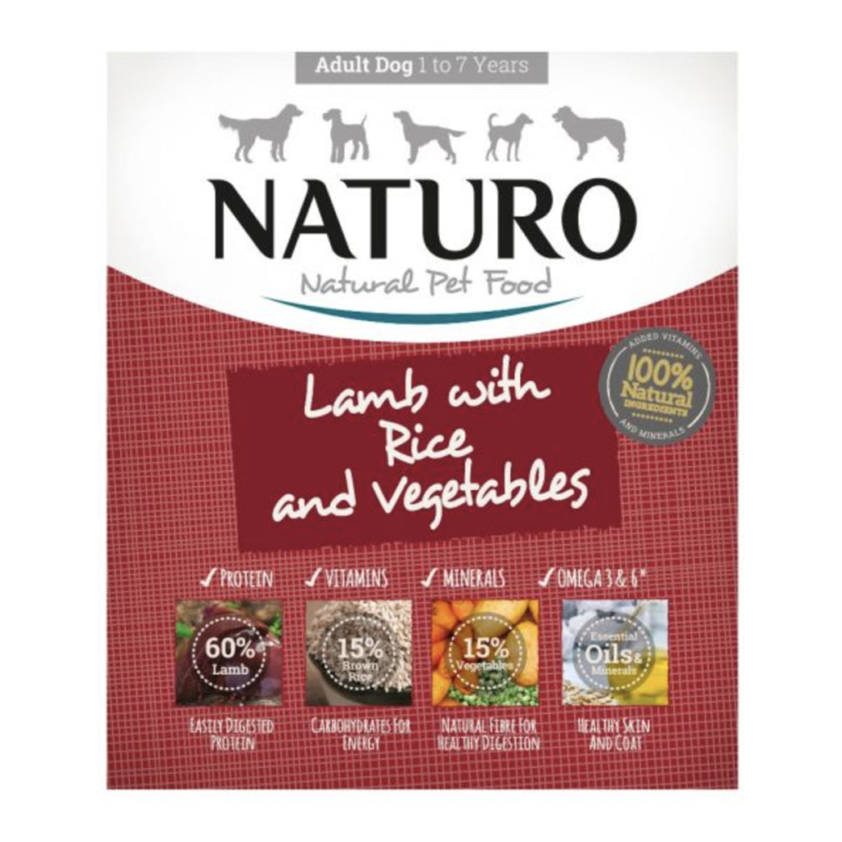 Natural Adult Dog Lamb With Rice & Vegetables 400g