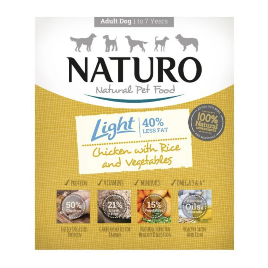 Naturo Adult Dog Light Chicken With Rice & Vegetables 400g