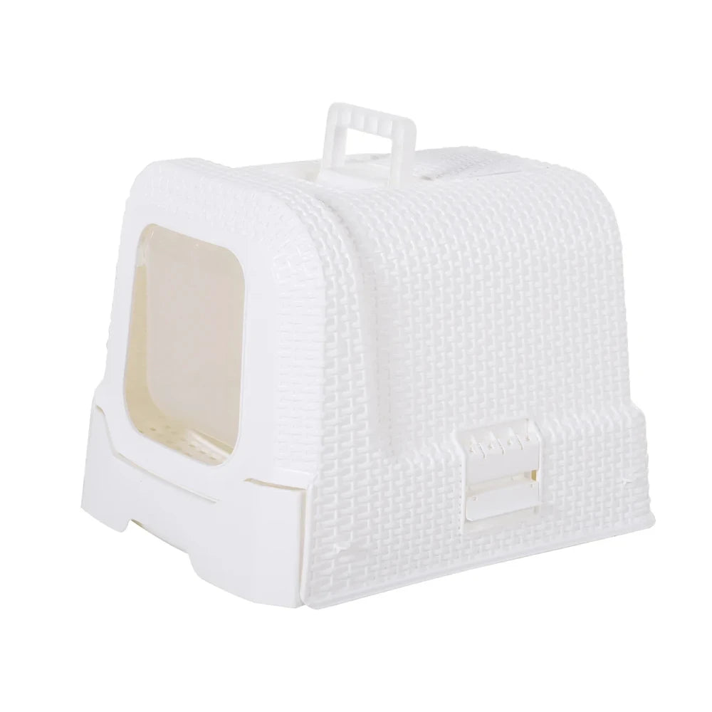 PawHut Large Cat Litter Tray Box With Scoop