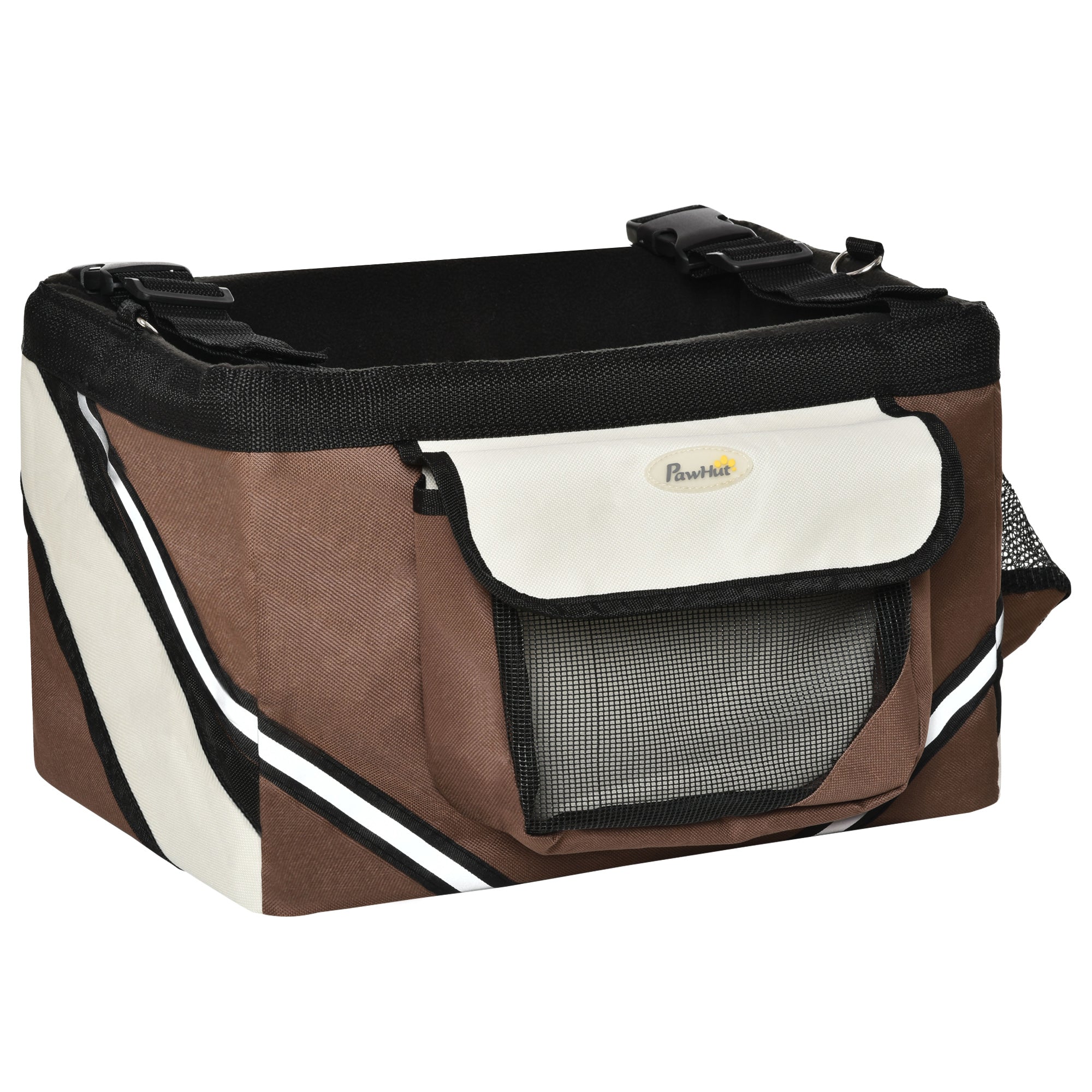 PawHut Dog Bike Basket, 3 in 1 Cat Travel Bag Bicycle Carrier Sling Bag with Storage