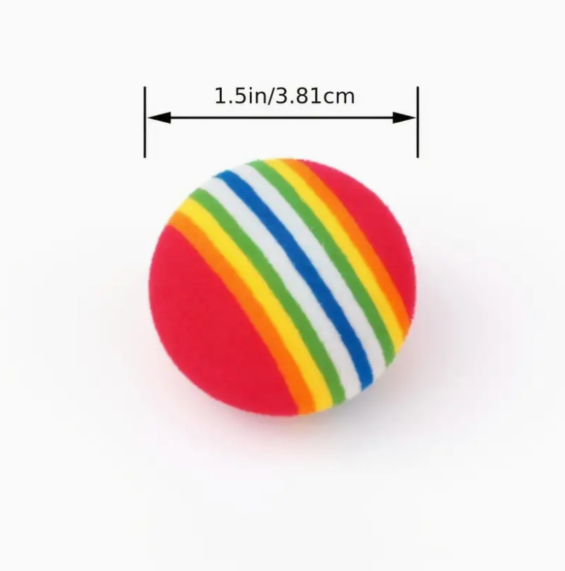 Interactive Red Rainbow Cat Toy Balls