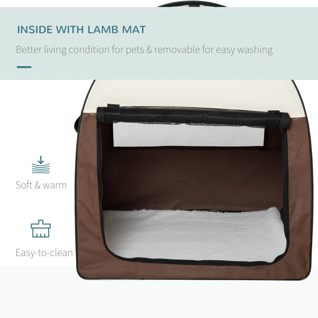 PawHut 97cm Foldable Pet Carrier for Large Medium Dogs, Portable Cat Carrier, Soft Travel Bag