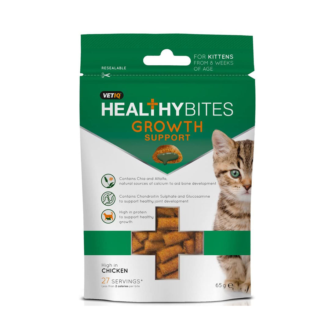 VetIQ Healthy Bites Growth Support Kitten Treats 65g