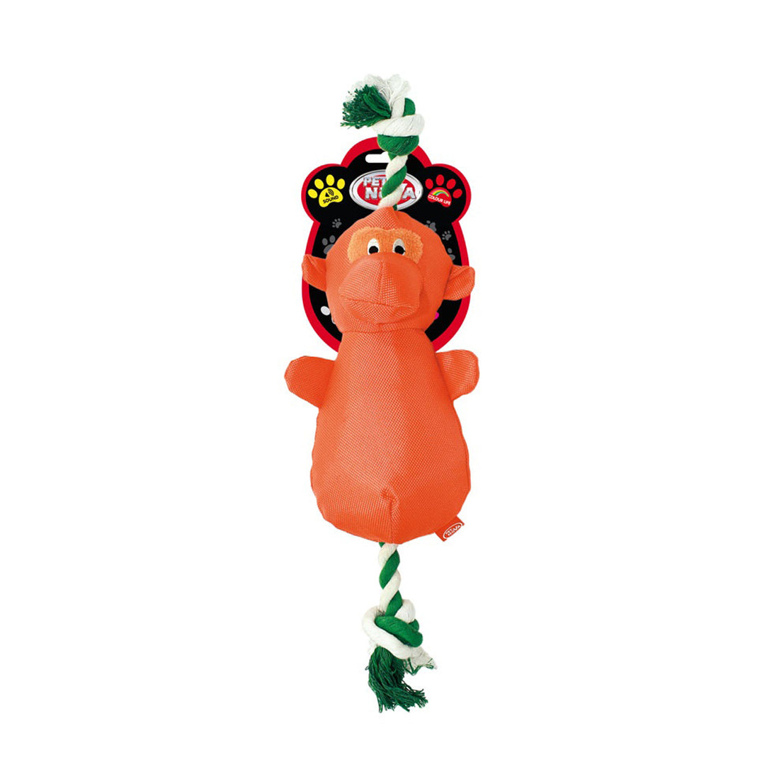 Pet Nova Monkey Orange Plush Dog Toy