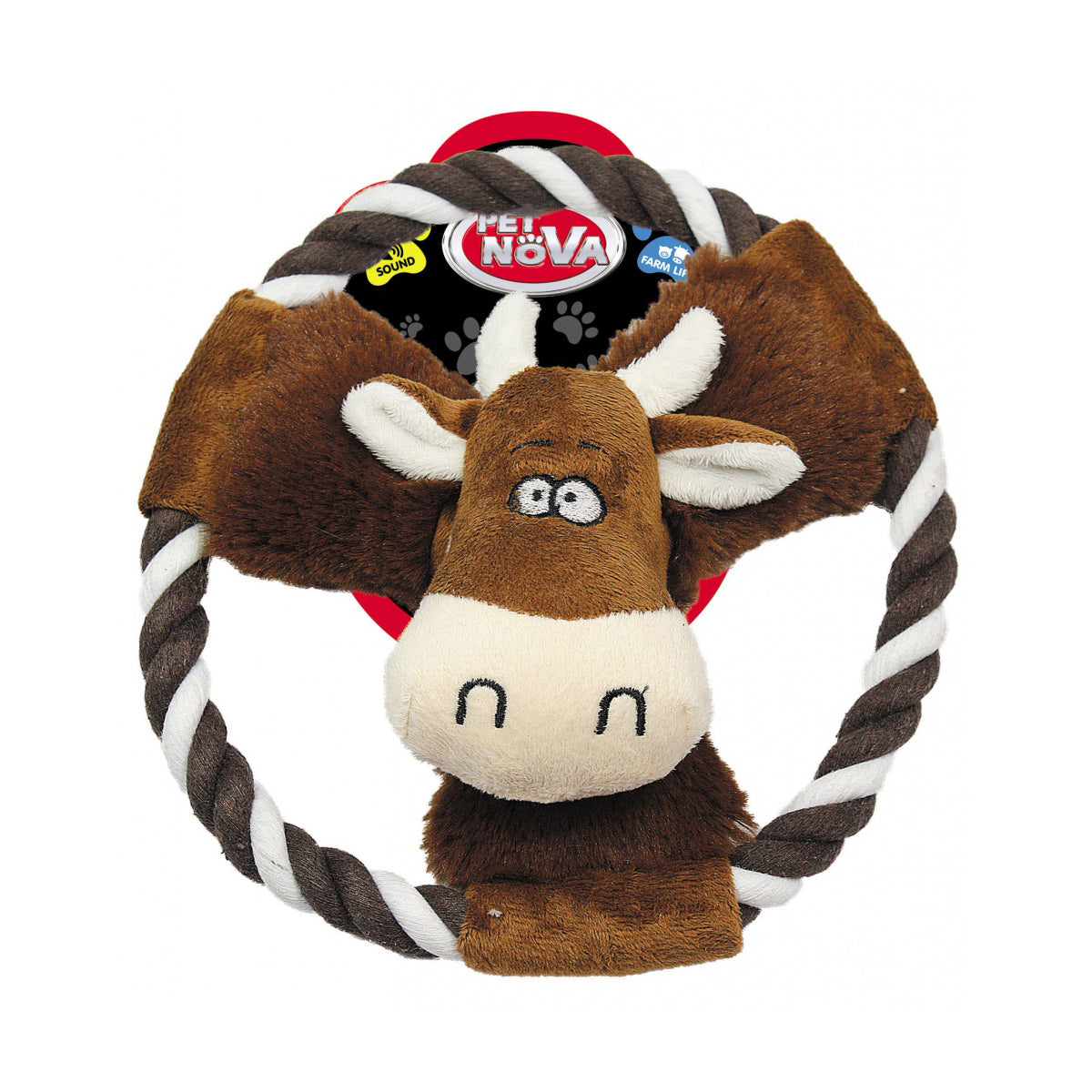Pet Nova Squeaking Cow Plush Dog Toy