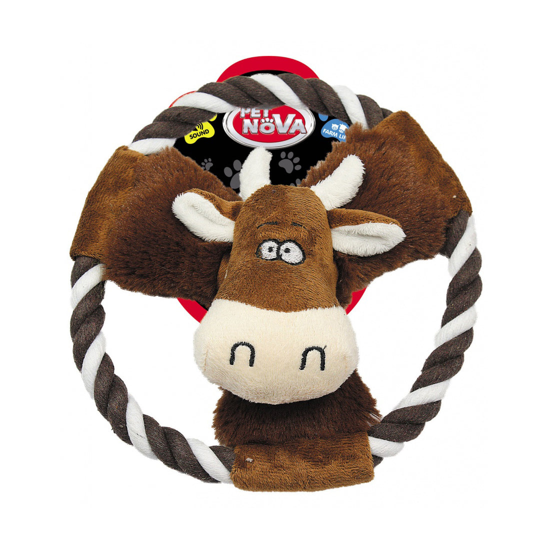 Pet Nova Squeaking Cow Plush Dog Toy
