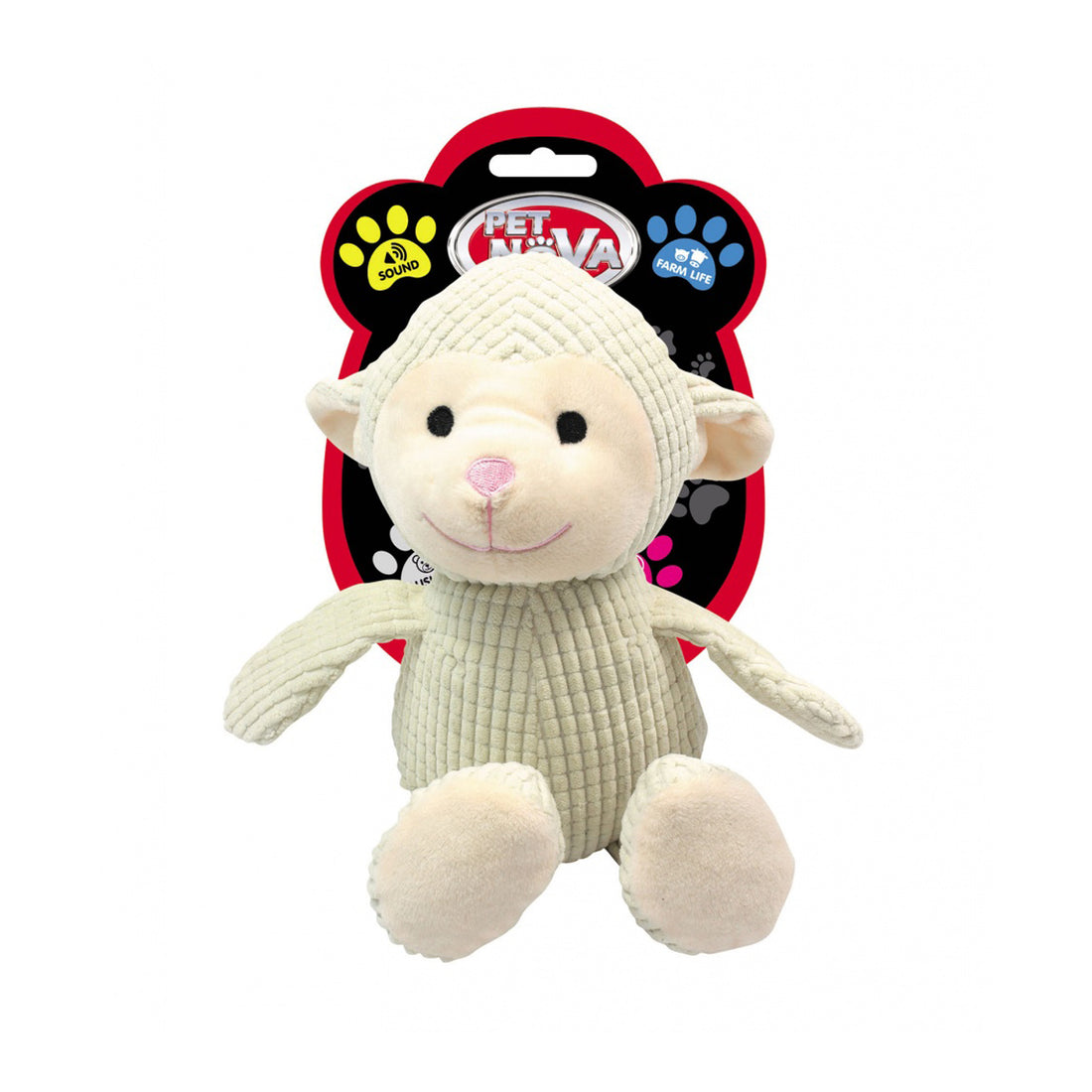 Pet Nova Squeaking Sheep Beige Plush Dog Toy