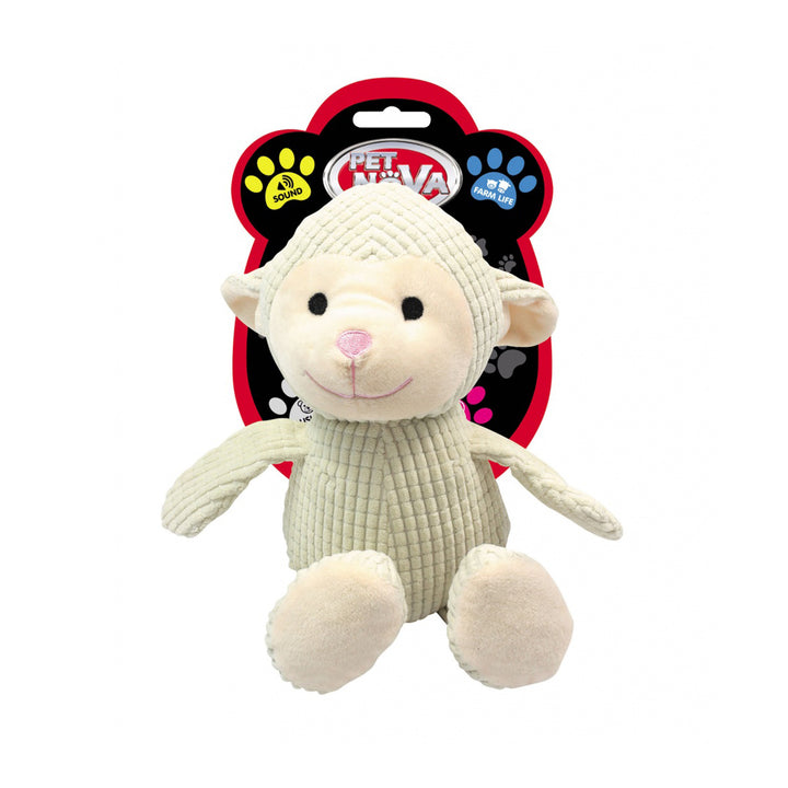 Pet Nova Squeaking Sheep Beige Plush Dog Toy