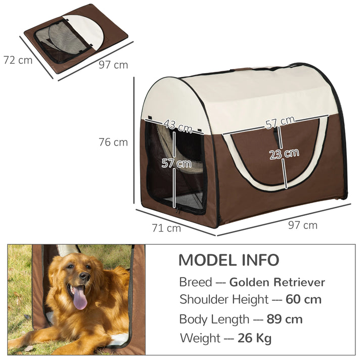 PawHut 97cm Foldable Pet Carrier for Large Medium Dogs, Portable Cat Carrier, Soft Travel Bag