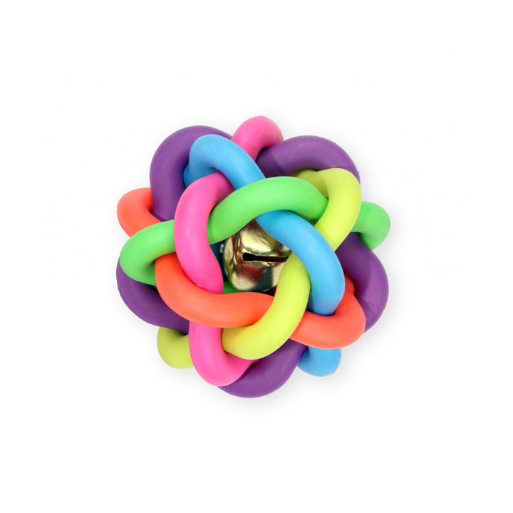 Pet Nova Multicolour Woved Ball 6cm TPR Dog Toy