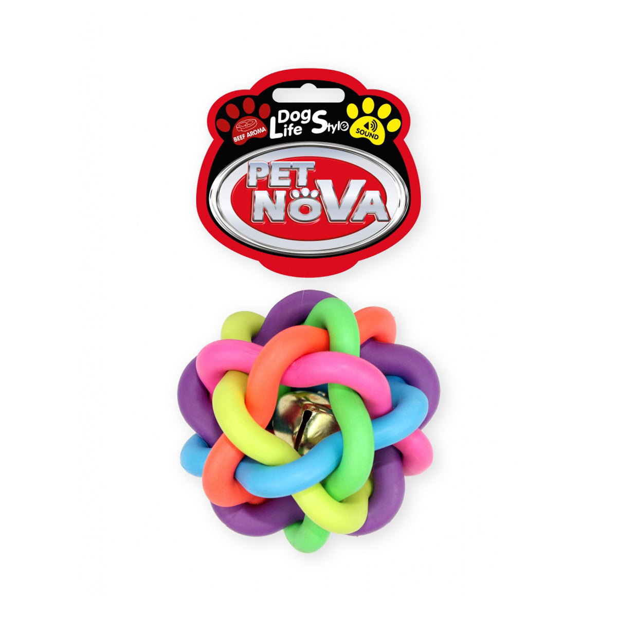 Pet Nova XL Multicolour Woved Ball TPR Dog Toy
