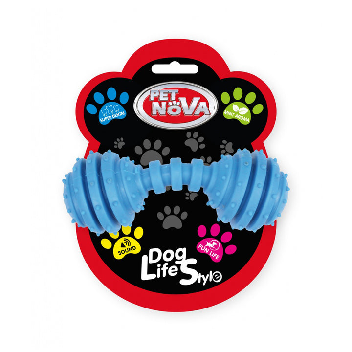 Pet Nova Dental Dumbbell With Bell TPR Dog Toy