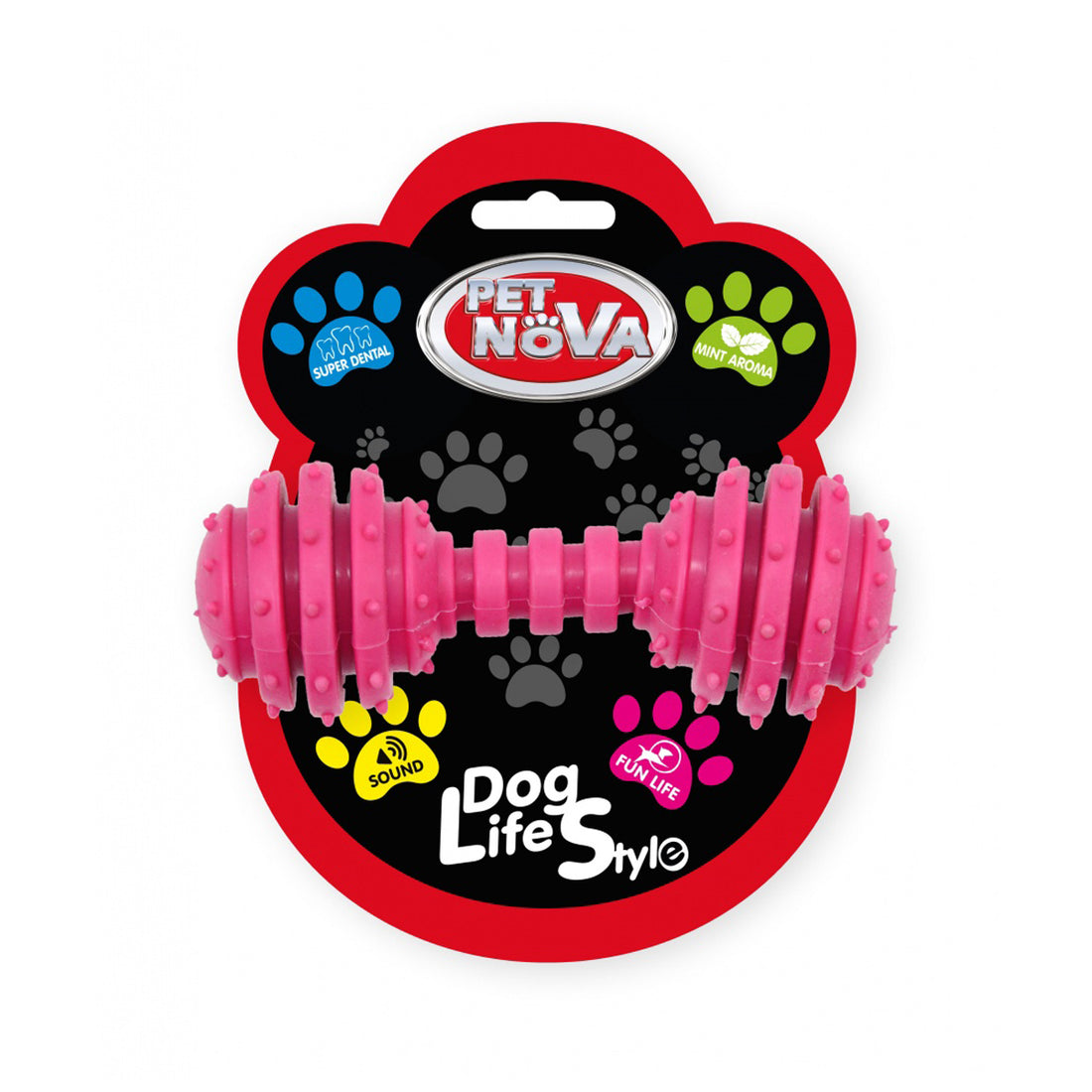 Pet Nova Dental Dumbbell With Bell TPR Dog Toy