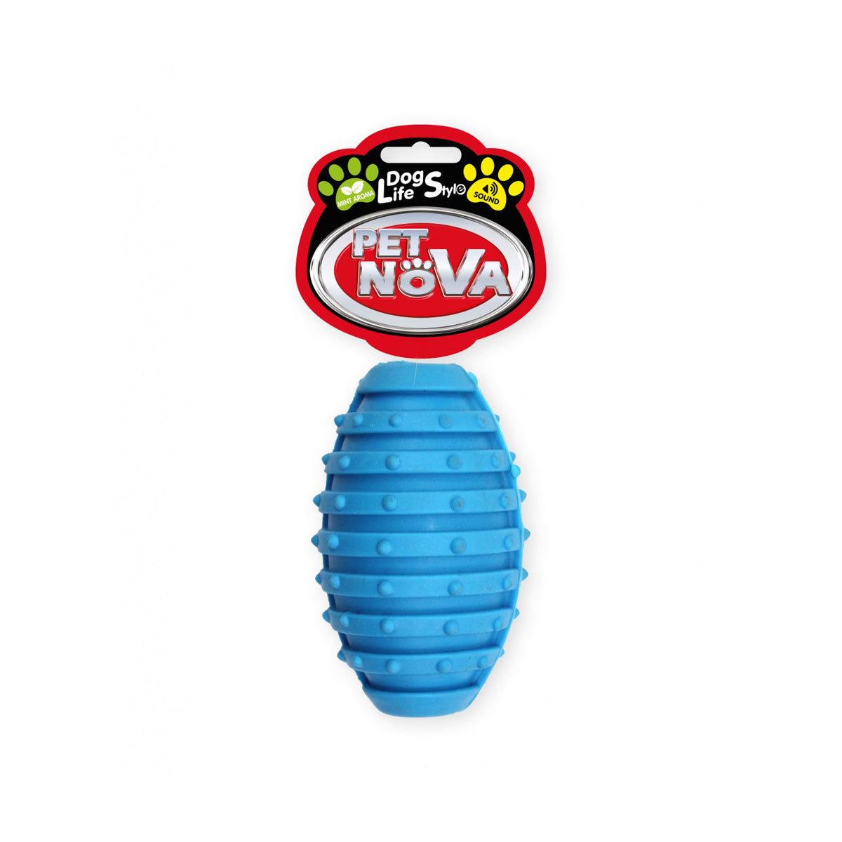 Pet Nova Rugby Ball WIth Bell TPR Dog Toy