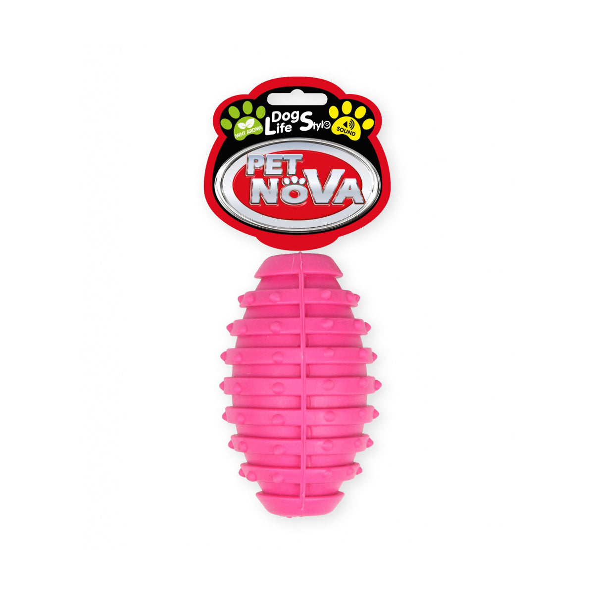 Pet Nova Rugby Ball WIth Bell TPR Dog Toy