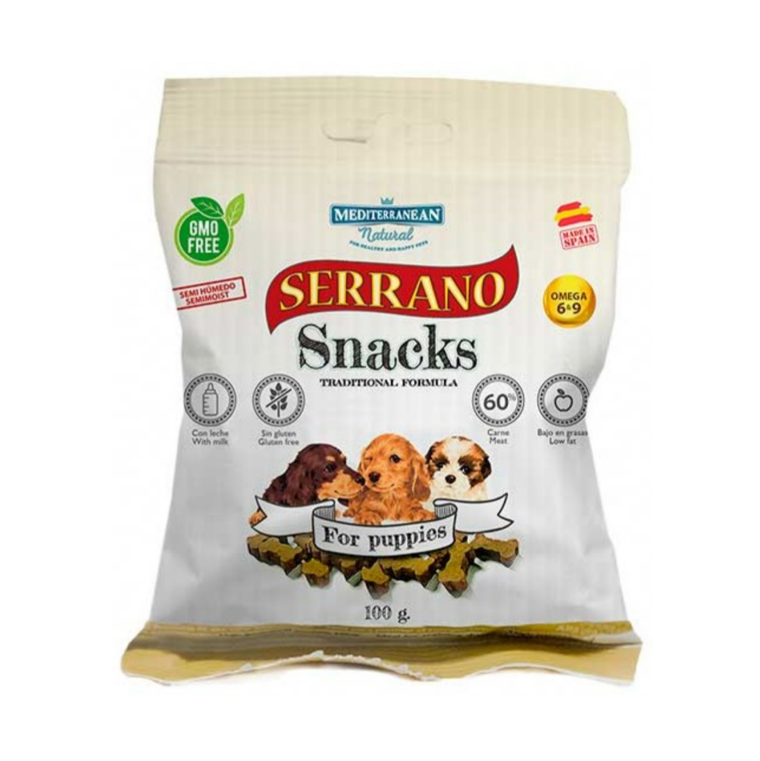 Mediterranean Serrano Snacks Puppies 100g