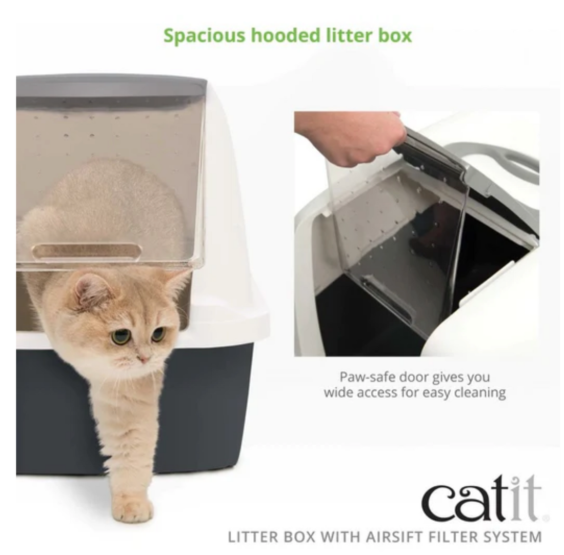 Catit Jumbo Hooded Litter Box With Airsift Filter System