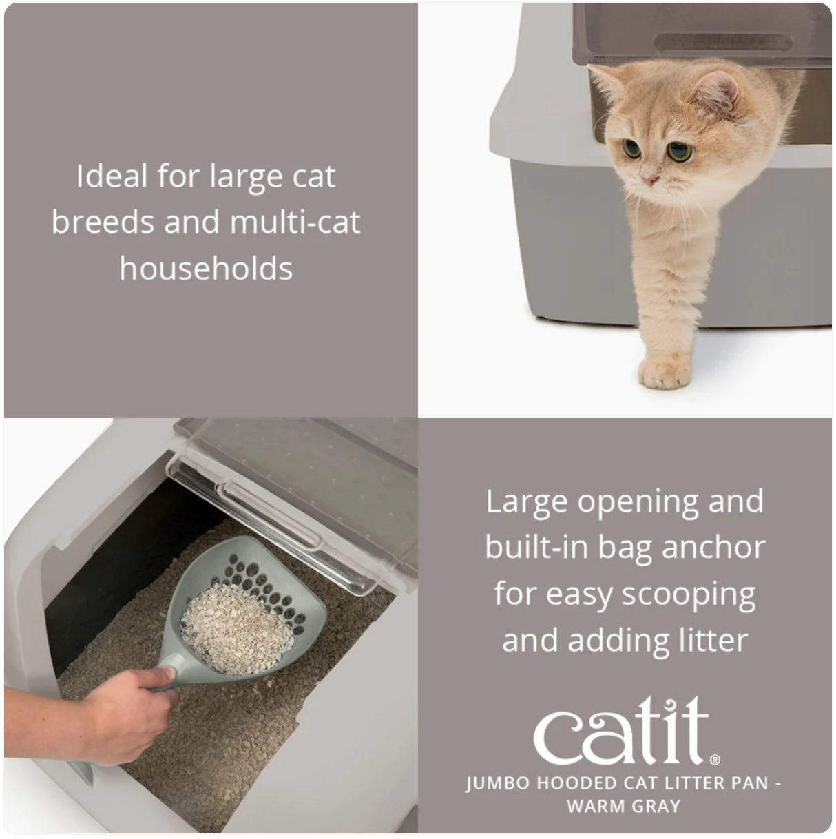 Catit Jumbo Hooded Litter Box With Airsift Filter System