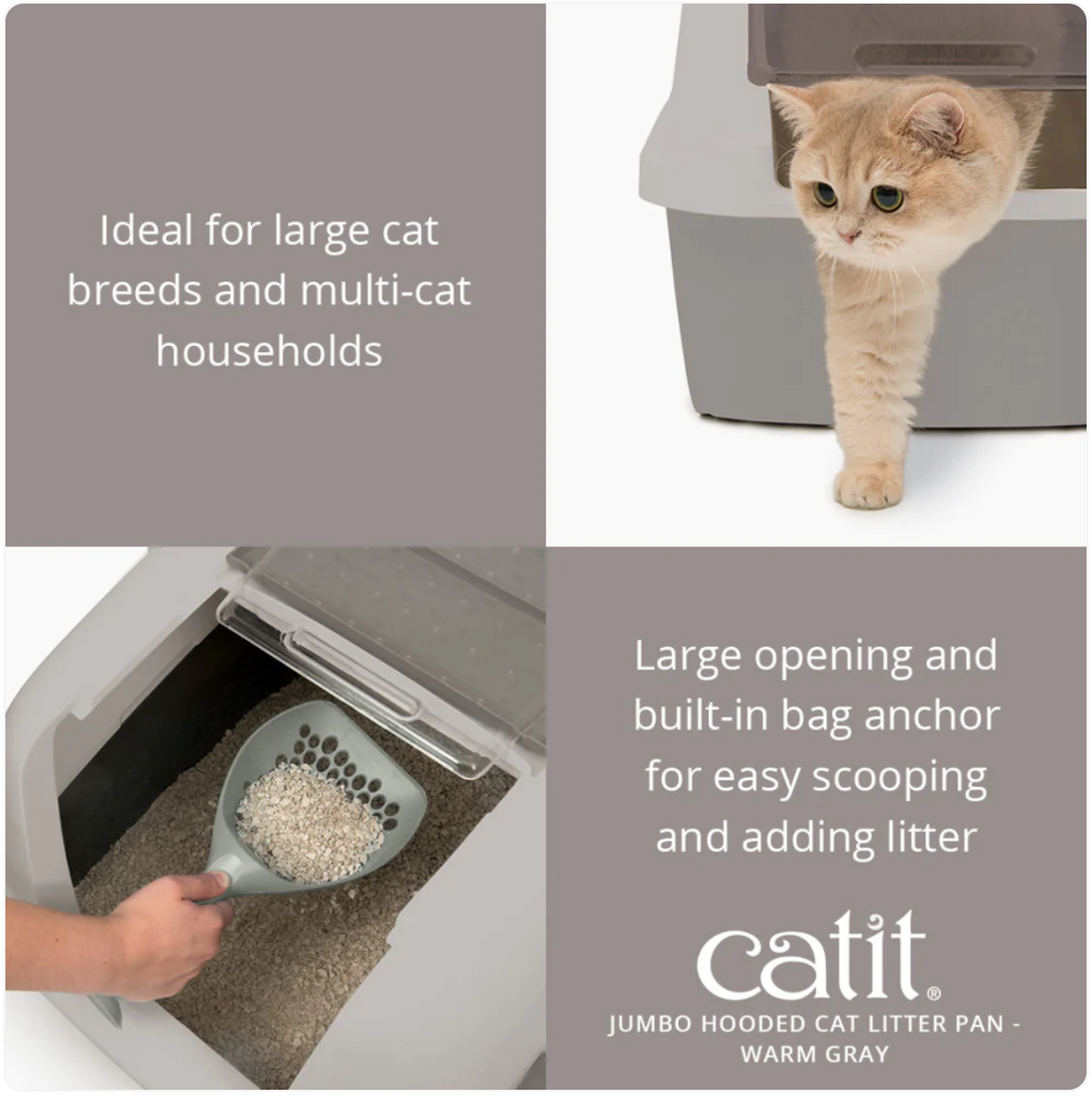 Catit Jumbo Hooded Litter Box With Airsift Filter System