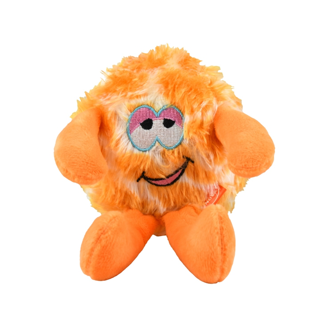 Pet Nova Squeaking Orange Monster Plush Dog Toy