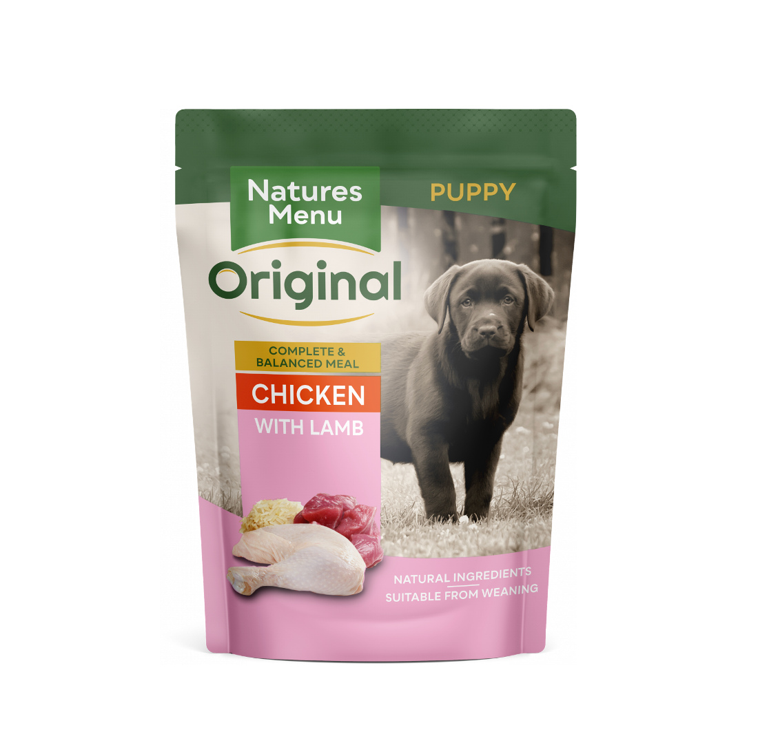 Natures Menu Junior Chicken With Lamb Pouches 300g