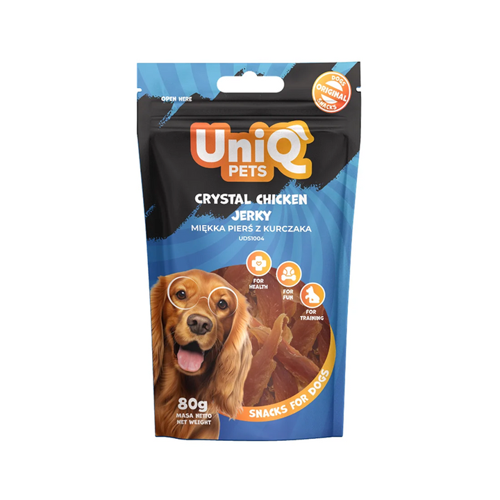 UNIQ PETS Dog Snacks Crystal Chicken Jerky 80g