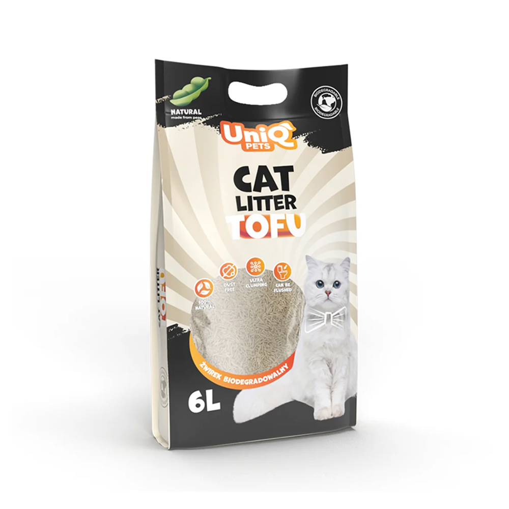 UNIQ PETS Tofu Biodegradable Cat Litter 2.5kg /6L Natural