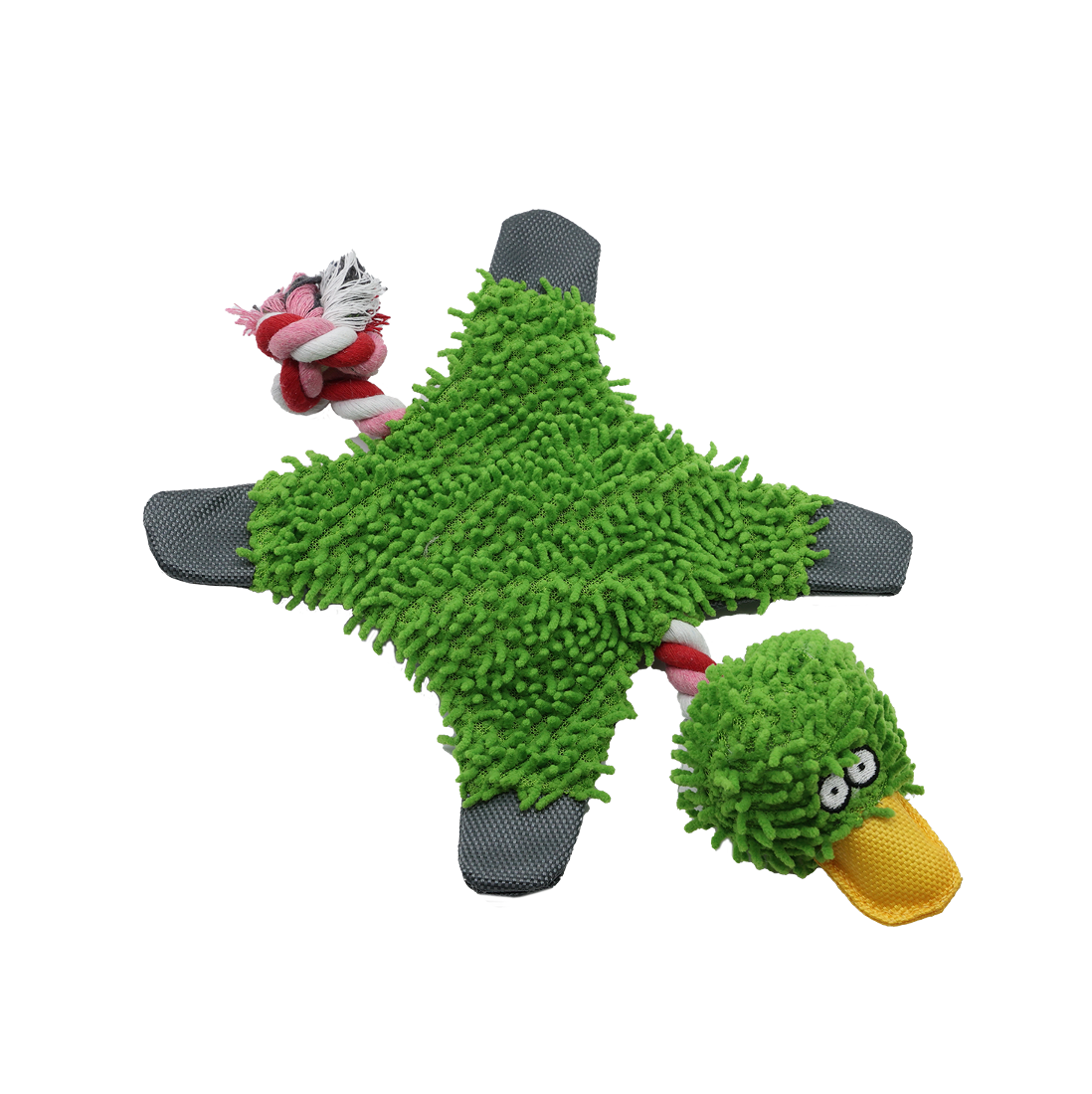 BB Dog Cuddle Toy Green Duck With Squeaker 29x18cm