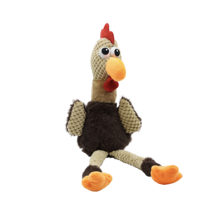 BB Dog Toy Sitting Rooster with Squeaker
